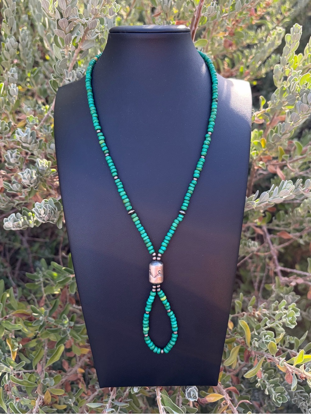 Sonoran Gold Turquoise Jacla-Style Necklace Sterling Silver 925 Southwest